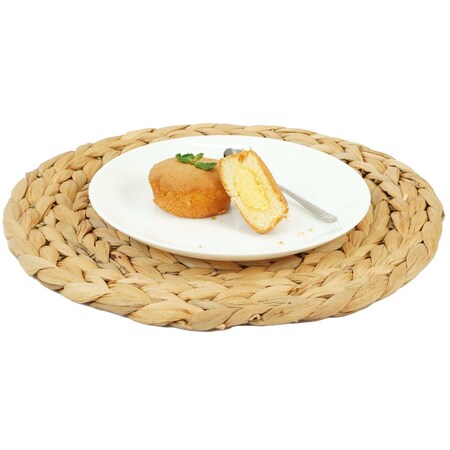 Vintiquewise Decorative Round 20'' Natural Woven Handmade Water Hyacinth Placemats, PK 4 QI004238-20